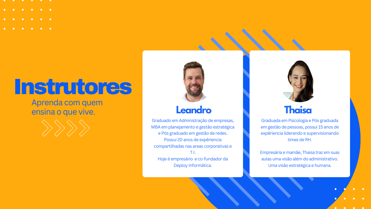 Instrutores dos cursos